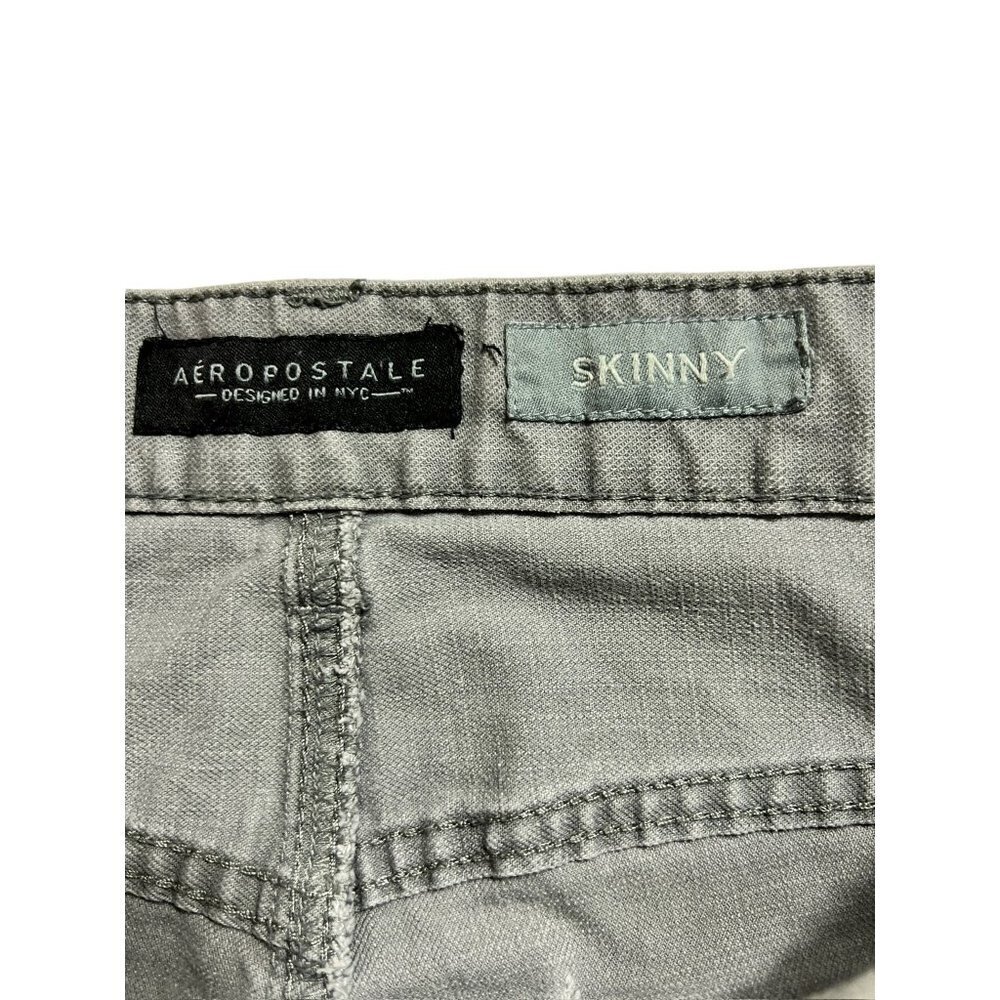 Aeropostale Men's Grey Skinny Distressed Jeans - Picture 3 of 7